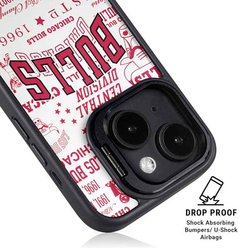 NBA Chicago Bulls Historic Blast iPhone 15 Kickstand Case